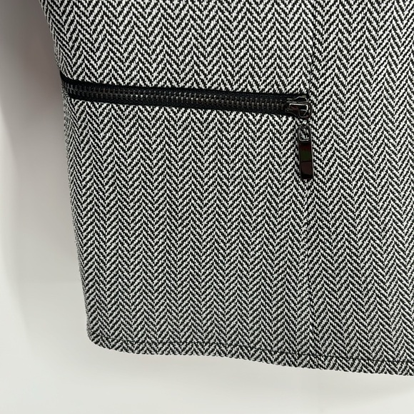 Tahari ASL Open Front Herringbone Cropped Suit Jacket Blazer Women’s Size 12 NWT - Picture 4 of 11